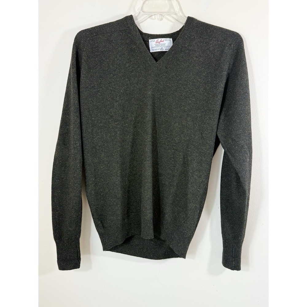 Vintage Byford Lambswool Sweater Men's M Olive Green Dark Academia England
